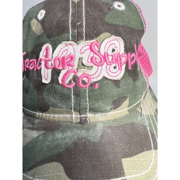 Tractor Supply Trucker Cap  OS Pink and Cammo  Camouflage 48% Cotton 52% Polyest - Picture 2 of 12